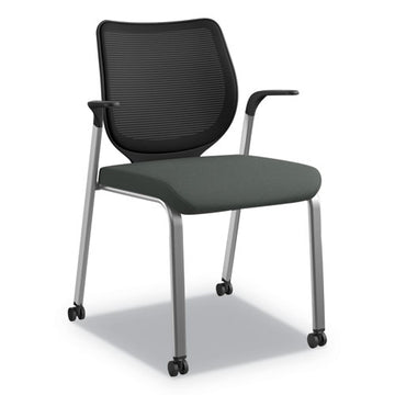 HON® Nucleus Series Multipurpose Stacking Chair, Ilira-stretch M4 Back, Supports Up To 300 Lb, Black Seat-back, Platinum Base freeshipping - TVN Wholesale